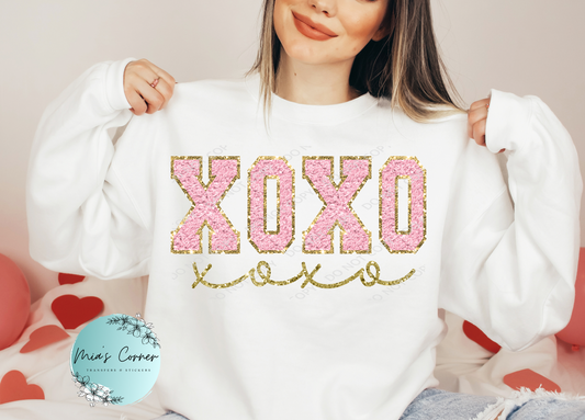 Faux Chenille XOXO Heat Transfer