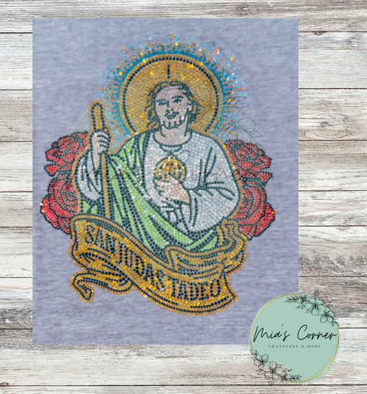 San Judas Tadeo 2  Rhinestone Transfer