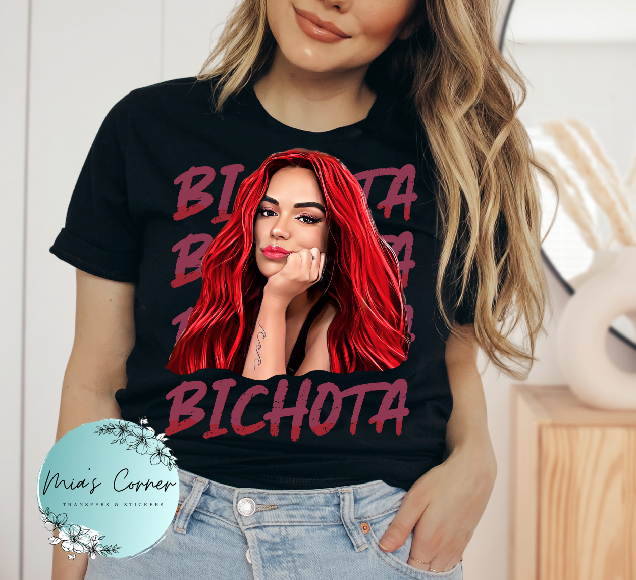 Bichota Red Hair Letters 2 Heat Transfer – miasboutiquefindscornershop